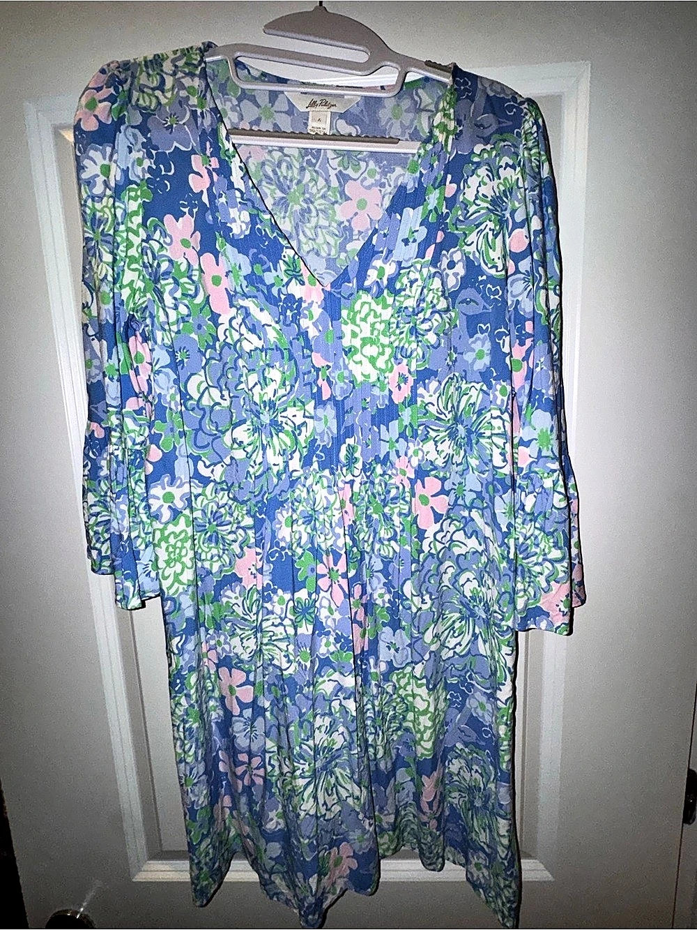 Lilly Pulitzer Floral Dress Blue & Green Size 4 Like New